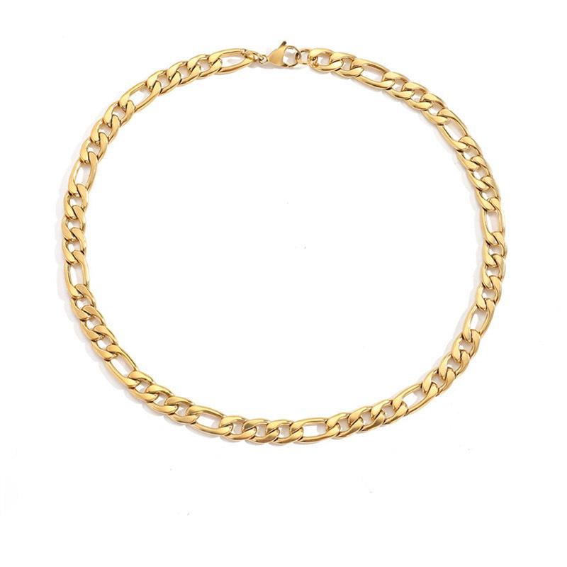 European Style Gold Clavicle Chain Necklace: Thick Chain, Niche Design, Non-Fading, Hypoallergenic.