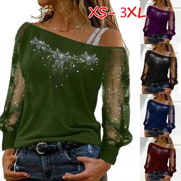2024 Women's Casual Round Neck Long-Sleeve Loose Fit Graphic T-Shirt