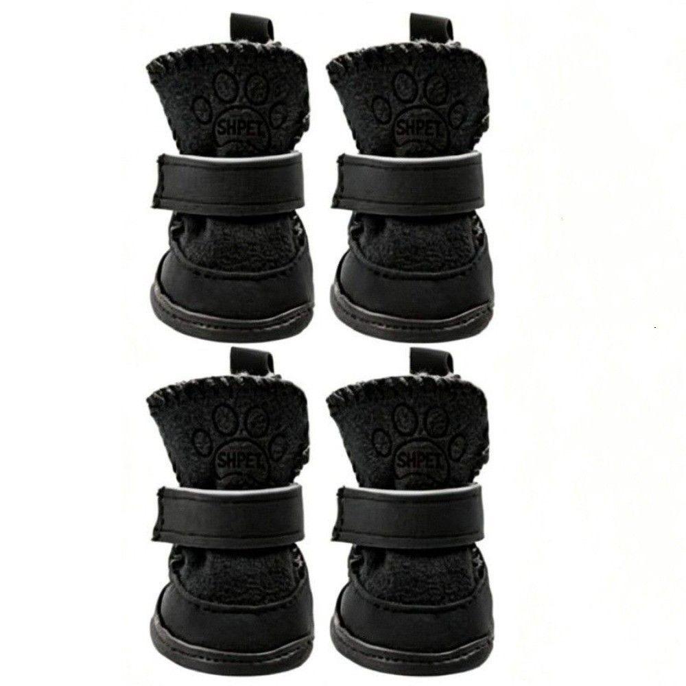 4PCS/SET Thickened Pet Snow Boots Warm Dog Cotton Shoes Dog Footwear Winter Dog Snow Boots Winter