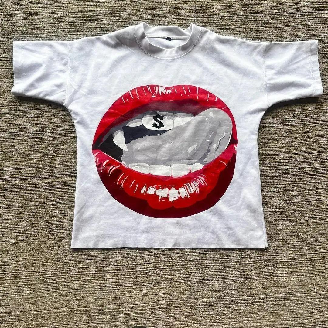 

Летняя Свободная Американская Футболка с Круглым Вырезом для Пары с Персонализированным Принтом Мужская Мультяшная Футболка с Коротким Рукавом S белый