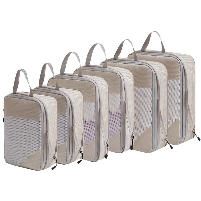 7-Piece Travel Compression Organizer Set for Clothes, Shoes, and Cosmetics
