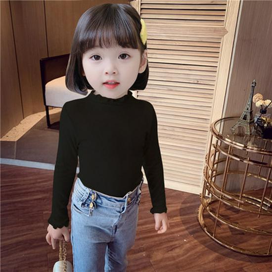 Girls' Lace Long Sleeve T-Shirt - Lightweight Spring/Autumn Korean Fashion Top
