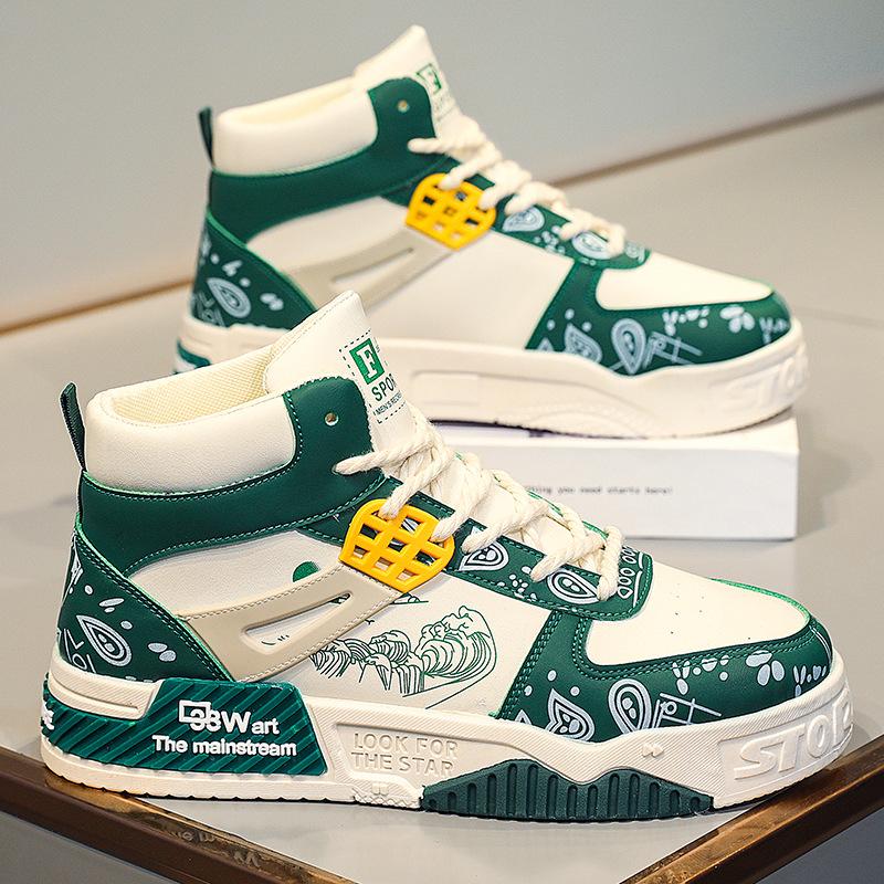 

Мужская новая обувь Мужская обувь для скейтборда Средние и высокие кроссовки Спортивная повседневная обувь Модная плоская повседневная баскетбольная обувь 44