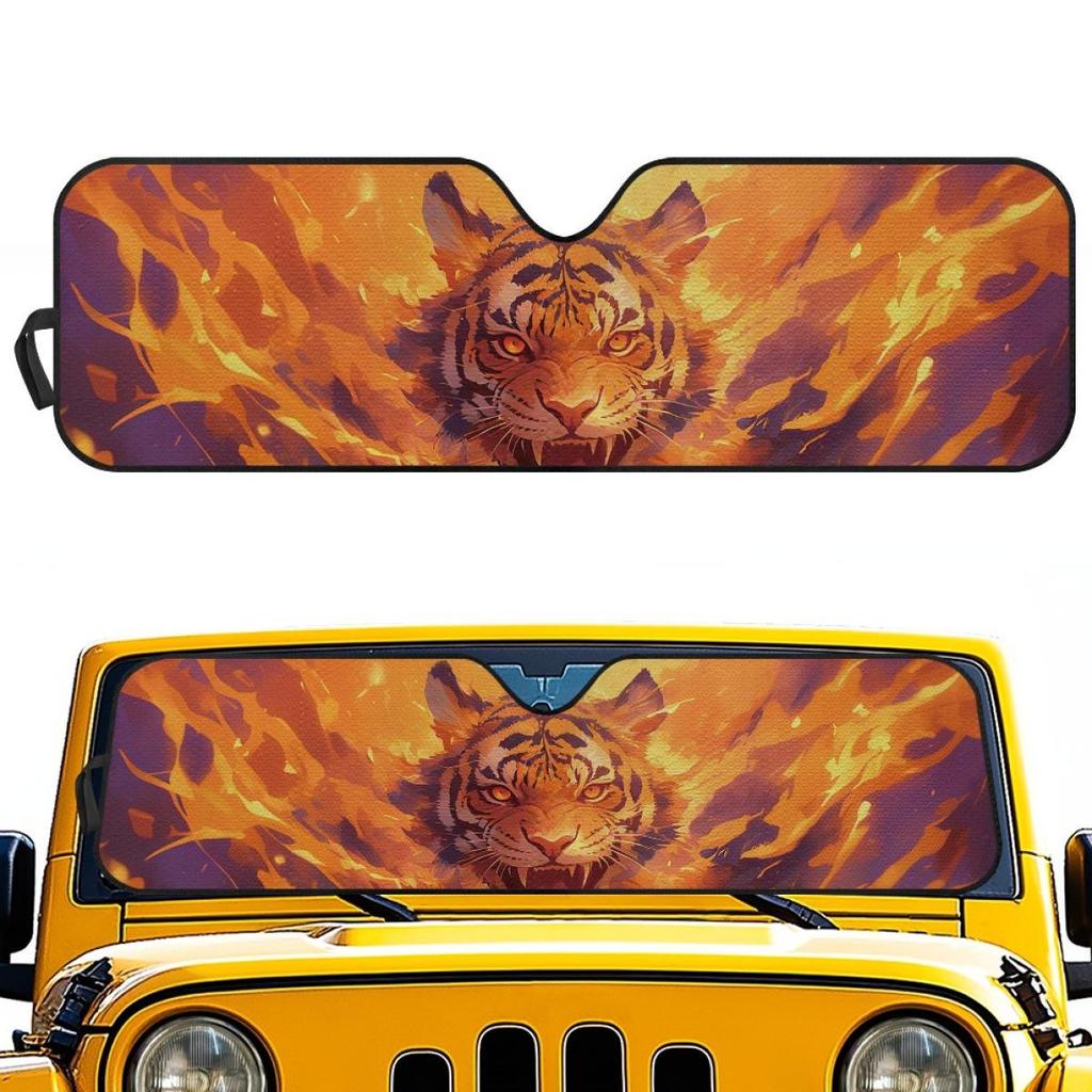Creative Tiger Accordion-Style Off-Road Vehicle Sunshade Shield