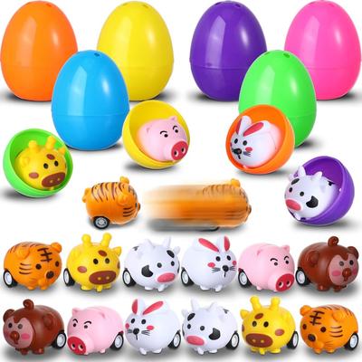 Animals Pull Back Cars Friction Powered Push and Go Back and Forth Vehicles Car Toys Racing Car Playset Toys Christmas Gift