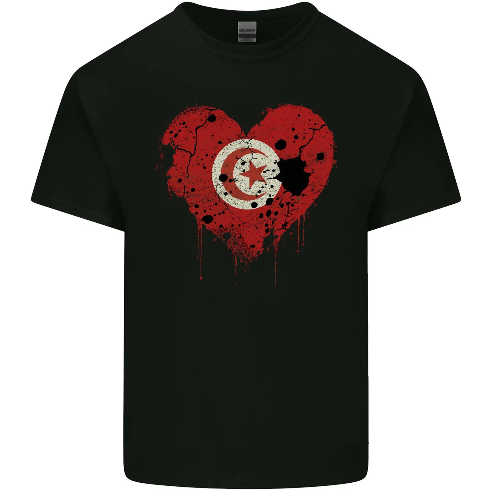 Love Tunisia Flag Tunisian Day Football Kids T-Shirt Childrens 4XL