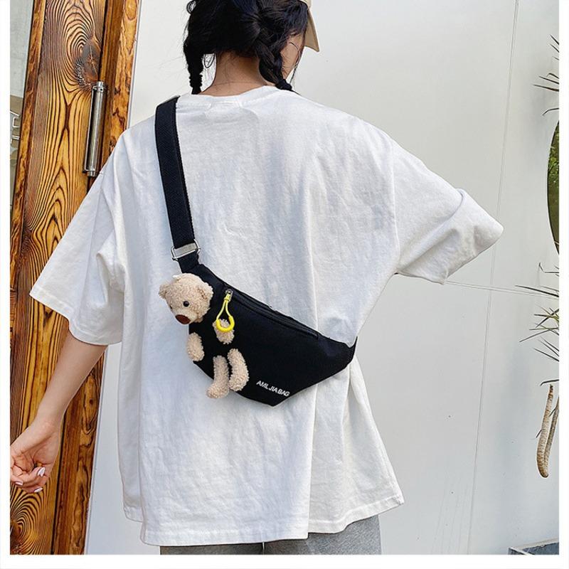 20255 Printed Letter Cute Bear Crossbody Bag