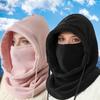 Winter Sturmhaube Kapuzenschal - Warmer Nackenwärmer mit Kapuze für Outdoor-Aktivitäten, Radfahren, Skifahren - Schwarz, Pink, Khaki