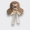 Sweet bow embroidered straw hat women's seaside vacation fisherman's hat children's summer hollow breathable straw visor