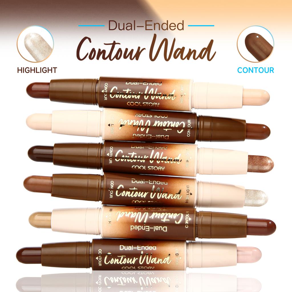 Double-head Highlight Shadow Stick Face Bronzer Contouring Pen Foundation Cream Concealer Makeup Base Beauty Women's Cosmetics