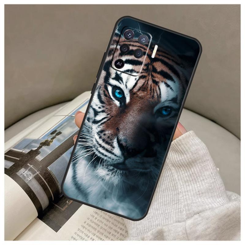 Tiger Face Case For Oppo A74 A94 A54 A18 A38 A58 A78 A98 A80 A60 A40 A96 A76 A16 A15 A17 A57 A77 A5 Pro