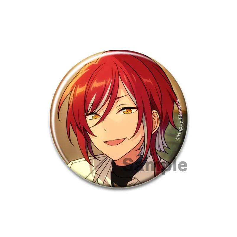32/44/58mm Ensemble Stars Idol Brooch Round Cartoon Cosplay Badge Akehoshi Yuuki Fushimi Narukami Lapel Pins for Backpack Gift Accessory