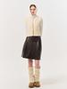 GENERALIDEA Leather Pintuck Midi Skirt [Brown] / Wbd4L13513