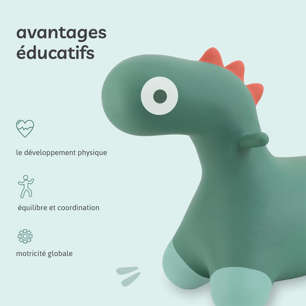 Quut Niedlicher Hoppi Dino Gartengrün Dinosaurier Indoor-Spielzeug Balance Plüsch Mädchen und Alter und Baby Babyparty Kindergarten-Eingang Geburtstag Pädagogisch