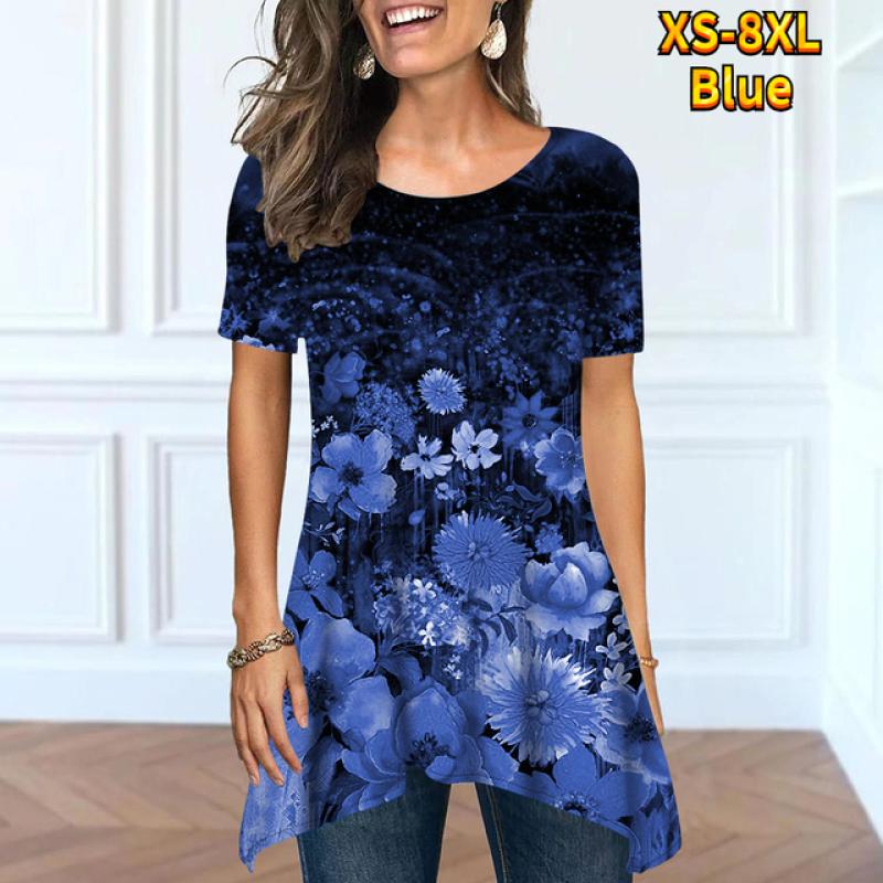 Moda Estiva Donna Comoda Streetwear Base Casual Manica Corta Girocollo Sotto il Top Aperto Largo XS-8XL