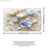 1/3/4pcs Blue Tulip Shower Curtain Bath Set with Bath Mat, U-Shaped Mat & Toilet Lid Cover - Elegant Botanical Bathroom Decor,