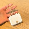 Imitation Leather Keychain Pendant Rhomboid Embossing Mini Handbag Shape Keychain with Dual-Purpose Buckle Backpack Accessories