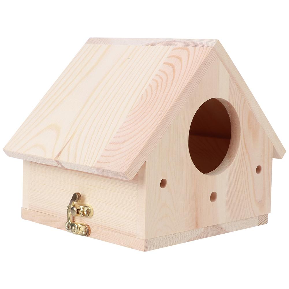 Outdoor Innovative Wooden Bird House Birds Nesting Breeding Cage Ornament Garden Decoration