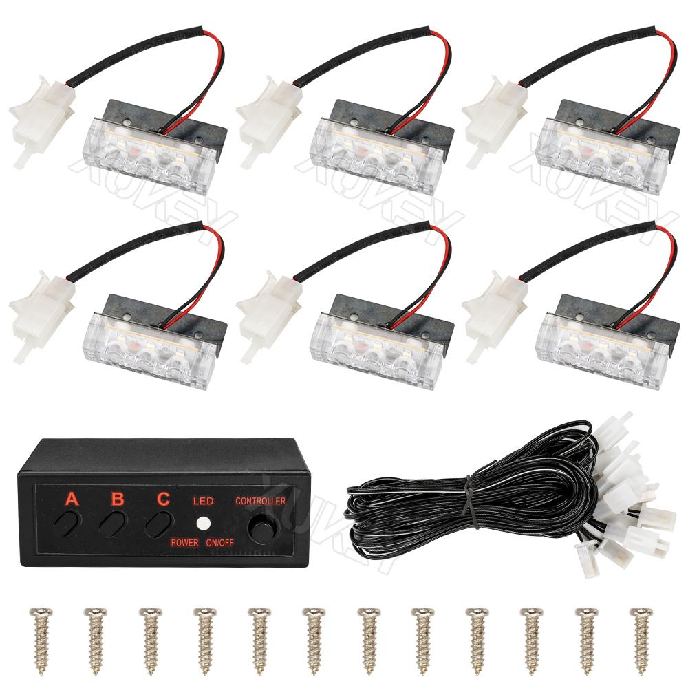 

Стробоскопическая сигнальная лампа Янтарный 6x3LED боковой проблесковый маячок Аварийная габаритная решетка Лампа Бар Грузовик Прицеп Пикап Внедорожник DRL 12 В жёлтый