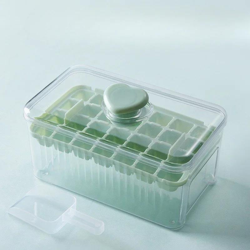 

Ice Cube Mold Press Ice Tray Bucket One-touch Release Ice Maker Portable Ice Box Fast Freeze Large Capacity Kitchen Accessories