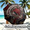 Custom Name Personalized Manchester United Print Umbrella, Auto Open Close, 8‑Rib Sturdy Frame, Commute Camping Hiking Use, Birthday Gift