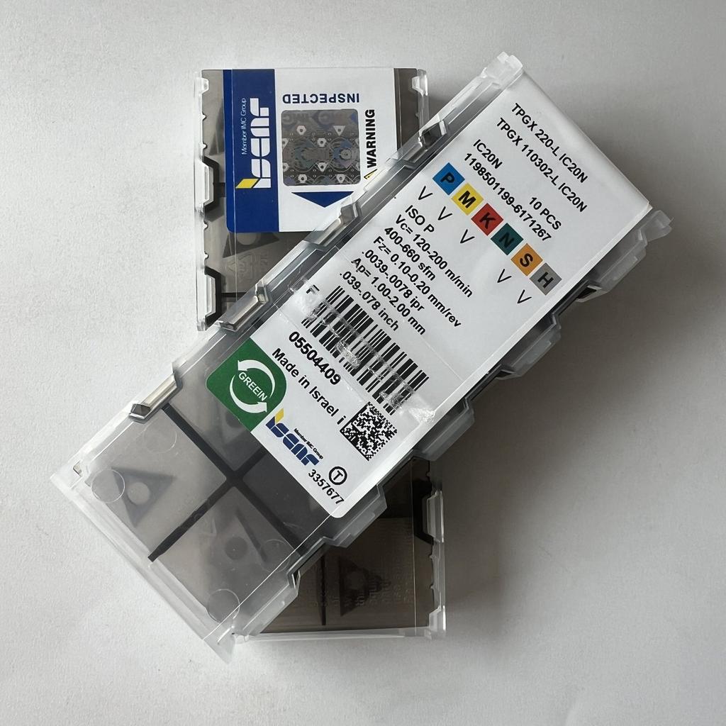 ISCAR / TPGX110302-L IC20N / Industrial indexable carbide inserts 10 Pcs
