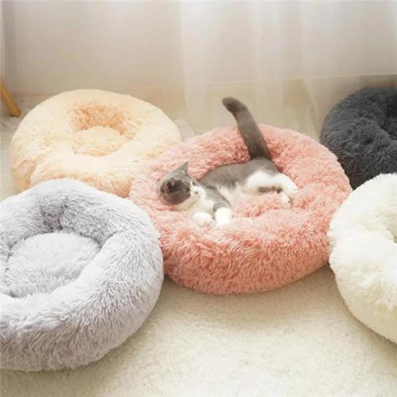 Rundes Plüsch-Haustierbett Von Nunubee – Waschbar, Rutschfest, Super Bequem Für Katzen & Hunde (70 Cm)