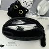 Xiaohongshu Coal Ball Plush Cat Pencil Case - Large Capacity, Cute Japanese Cartoon Stationery Bag