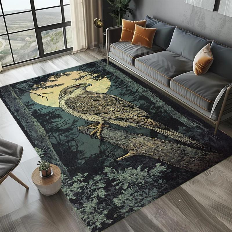 Nature Bald Eagle Carpet Animal Pattern Soft Non-slip Area Rug Artistic Home Decor Floormat for Living Room Bedroom Kids Room