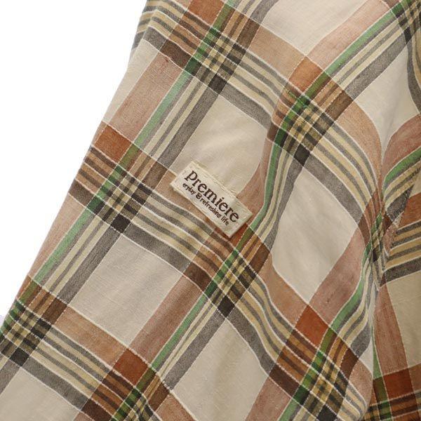 Gap 80s Vintage Check Pattern Long Sleeve Shirt Beige Men's Used