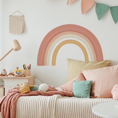Simple Rainbow Painted Wall Stickers for Bedroom Living Room and Home Background Beautification and Decoration