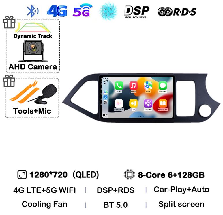 Android 14 WIFI+4G Carplay For KIA PICANTO Morning 2011 2012 2013 2014 2015 2016 RHD Car Radio GPS Multimidia Player Head Unit
