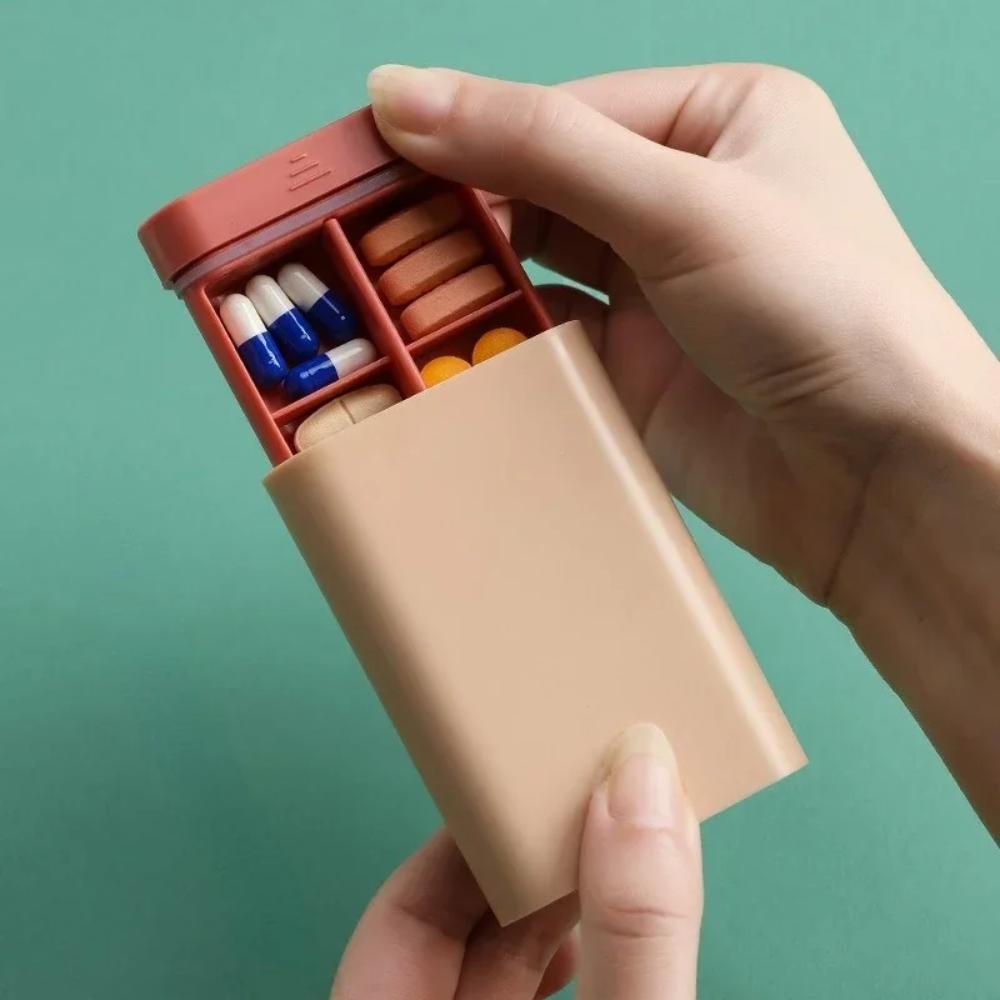 New Hot Premuim Mini Portable Travel Pill Cases Box 7 Days 6 Grids Container Organizer Storage Tablet Medicine Vitamin FishOils