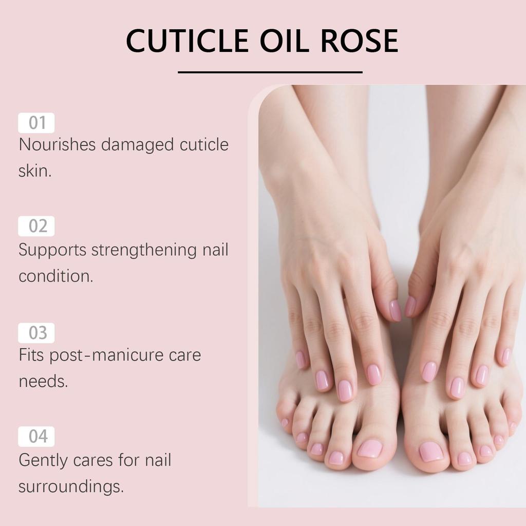 EELHOE Rose Plant Essence Oil Moisturizes the nail surface Gentle and suitable for daily use Portable and shiny smooth care oil