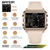 Sanda Waterproof Rectangular Sports Watch with Countdown Timer