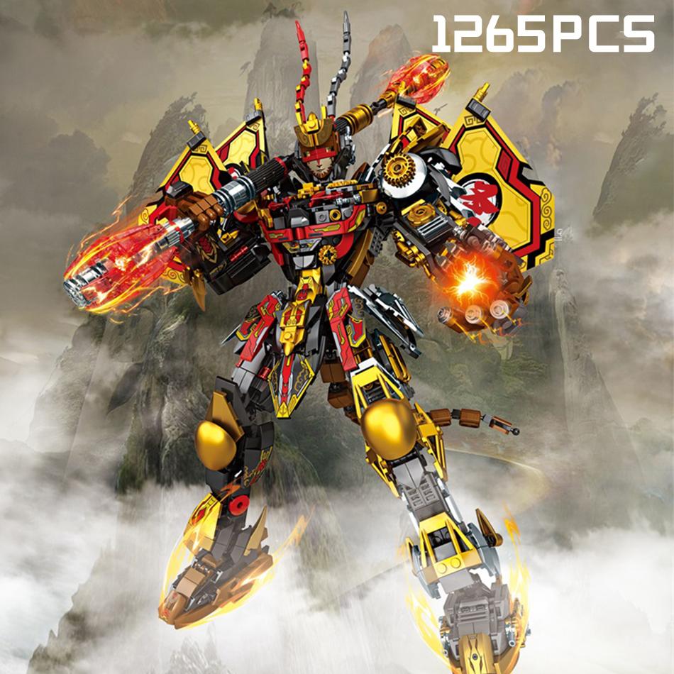 Black Myth Wukong Mech Model Building blocks DIY Destiny Man Armor Robot Set Decorative ornaments Bricks Toys for Adult