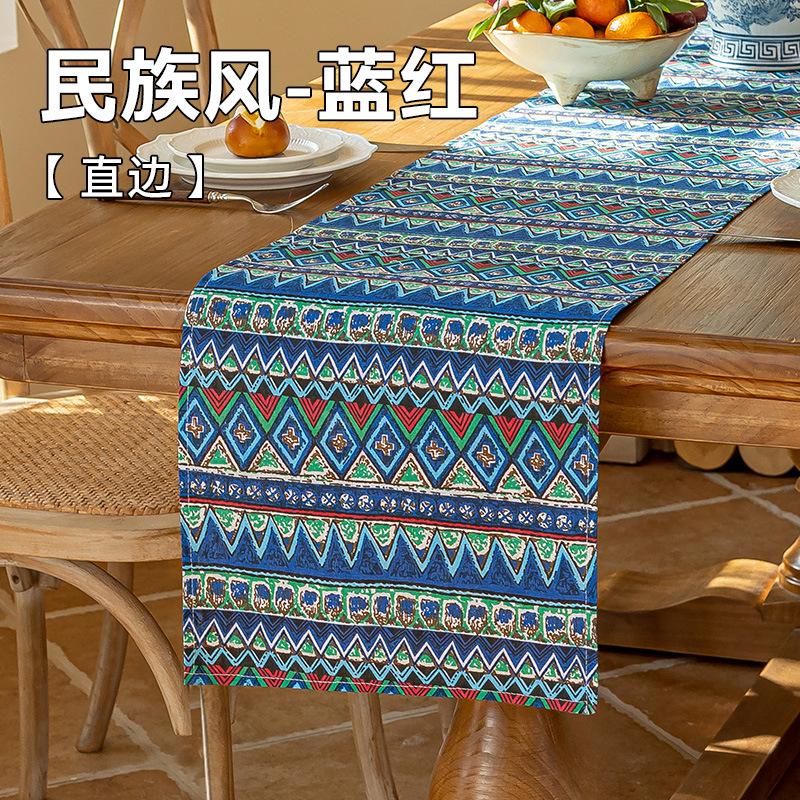 Tasse Table Runner Vintage Printed Pastoral Style Placemat Sideboard Cabinet Dust Cover Room Dining for Home Party Table Decor
