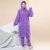 2024 Winter Women's Jacquard Pajama & Long Robe Set - Versatile Indoor/Outdoor Velvet Loungewear