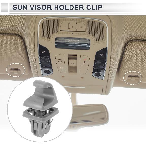Sun Visor Holder Clip for Toyota Camry Highlander Corolla Prius RAV4 Solara Matrix Sun Visor Retainer Clip Hook No.74348-06030 Plastic 1 Pc Gray