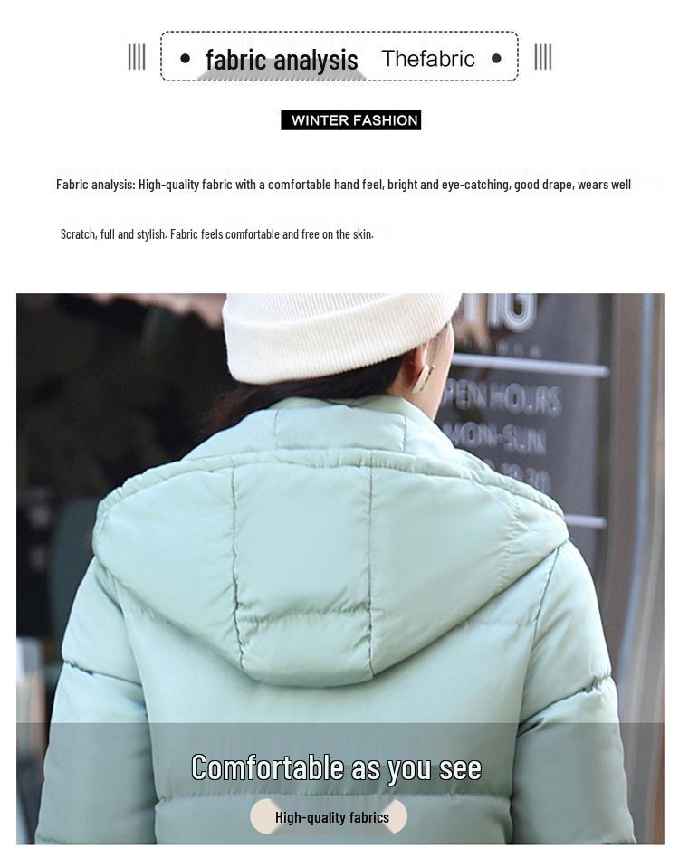 Damen Extra Dicker Baumwollgepolsterter Mantel im Koreanischen Stil - Lange, Lockere Jacke Über dem Knie für Herbst/Winter