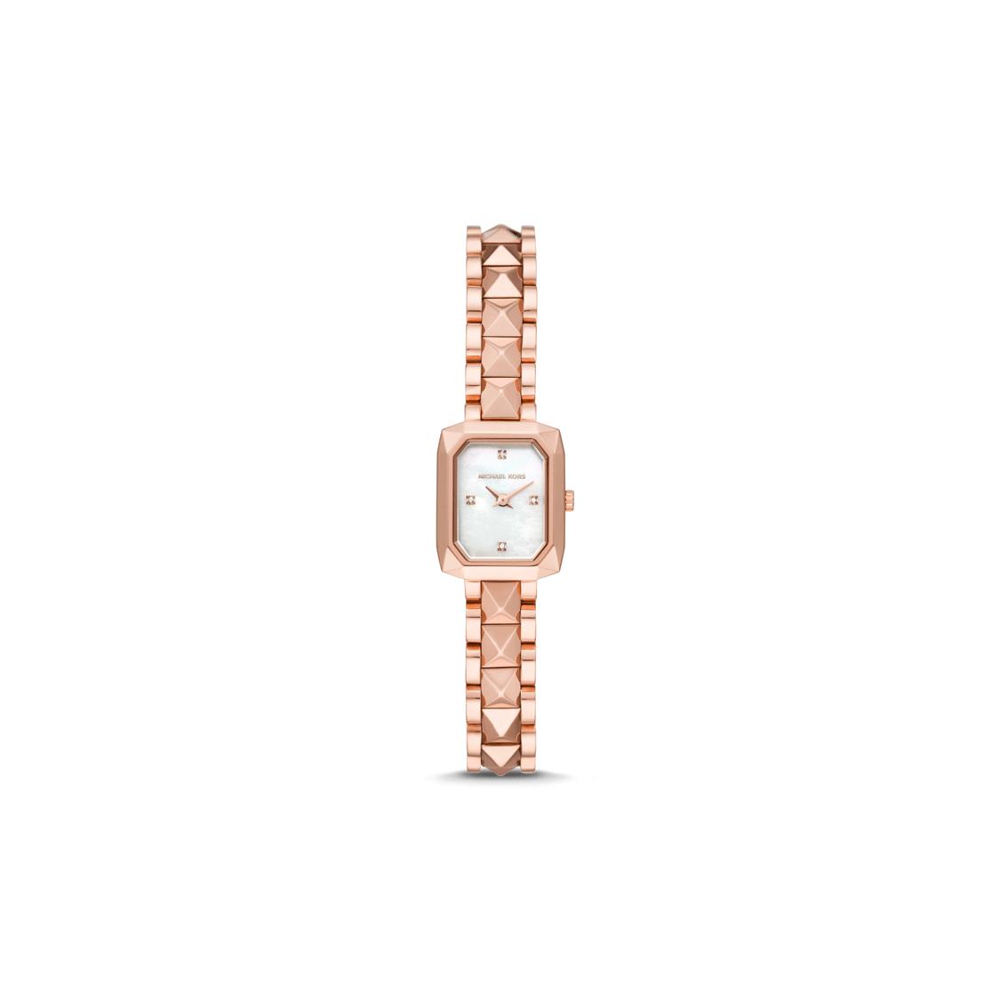 

MICHAEL KORS ALANE Collection Wrist Watch Quartz Movement Stainless Steel Strap Mother of Pearl Color Watch Dial MK4560 Rose Gold Strap