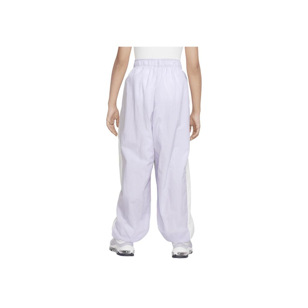 Nike Knit Sports Pants Sportswear Classics Solid Color Tapered Mid Waist Drawstring Light Purple Kids Pants FB1269-536