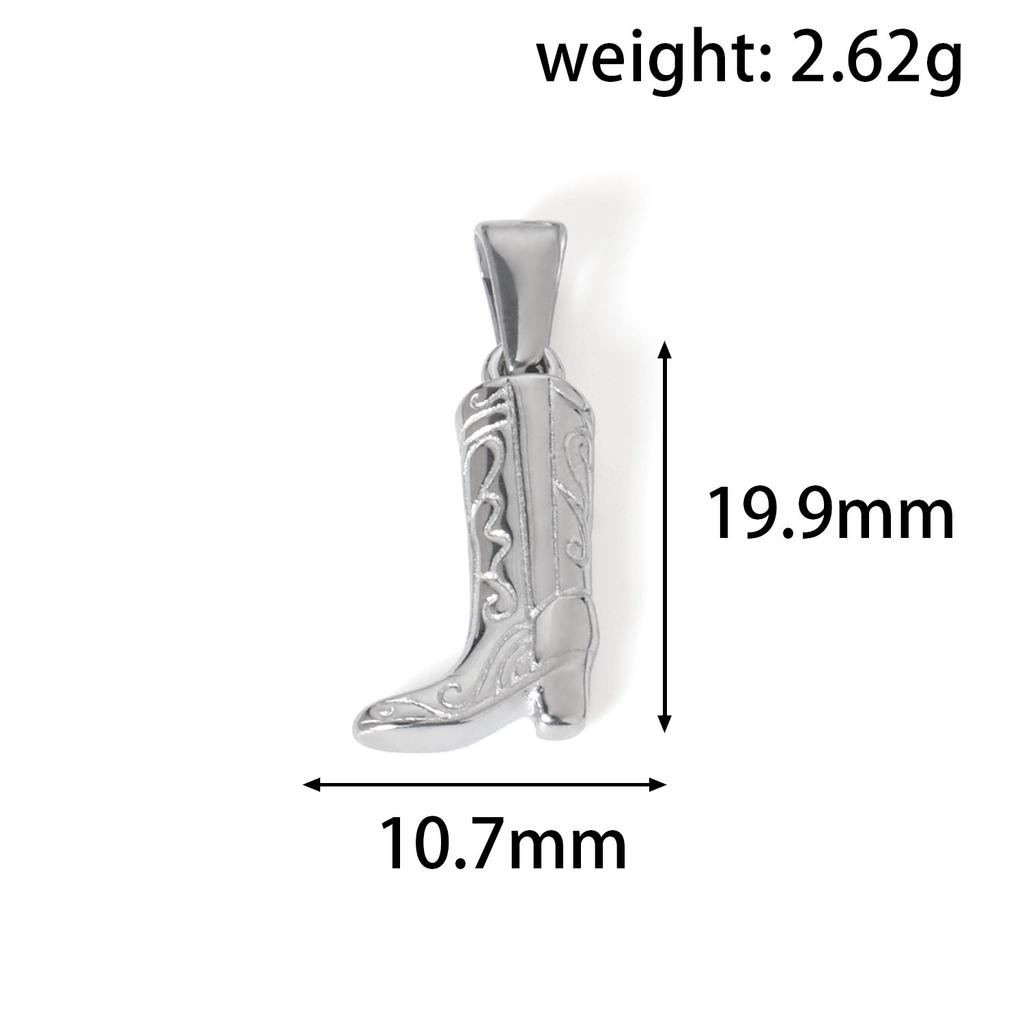 Jewelry 316L Stainless Steel 18K Gold Boots Pendants Women's Boots Shoe DIY Necklace Bracelet Bag Pendant Accessories