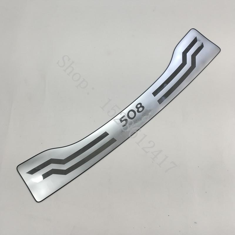 For Peugeot 508 2011 2012 2013 2014~ Stainless Car Rear Bumper Protector Sill Trunk Tread Plate Trim Car Accessories