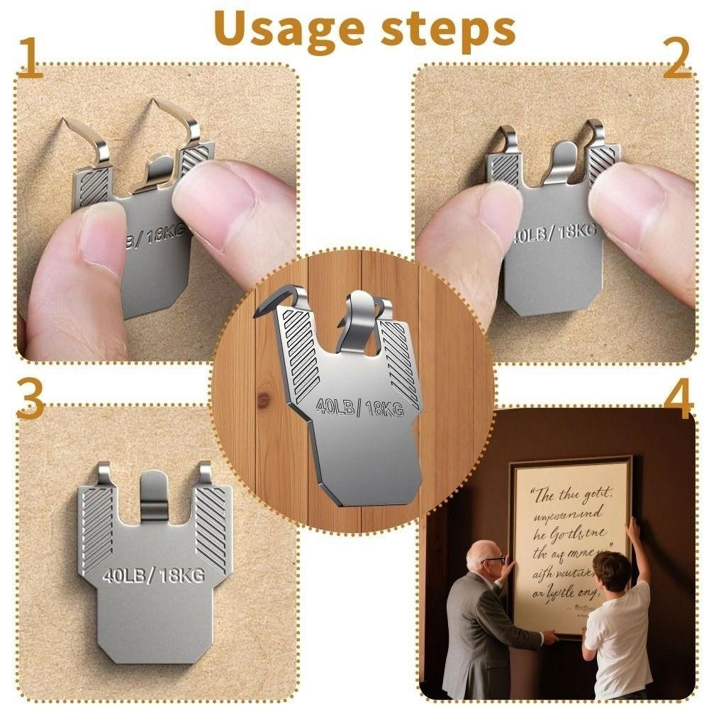 10PCS Sturdy Picture Hanging Hook Easy Install Mirror Hanger Metal Wall Hook  Home Wall Decor