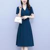 Aige Women's Shirt Collar A-line Midi Dress