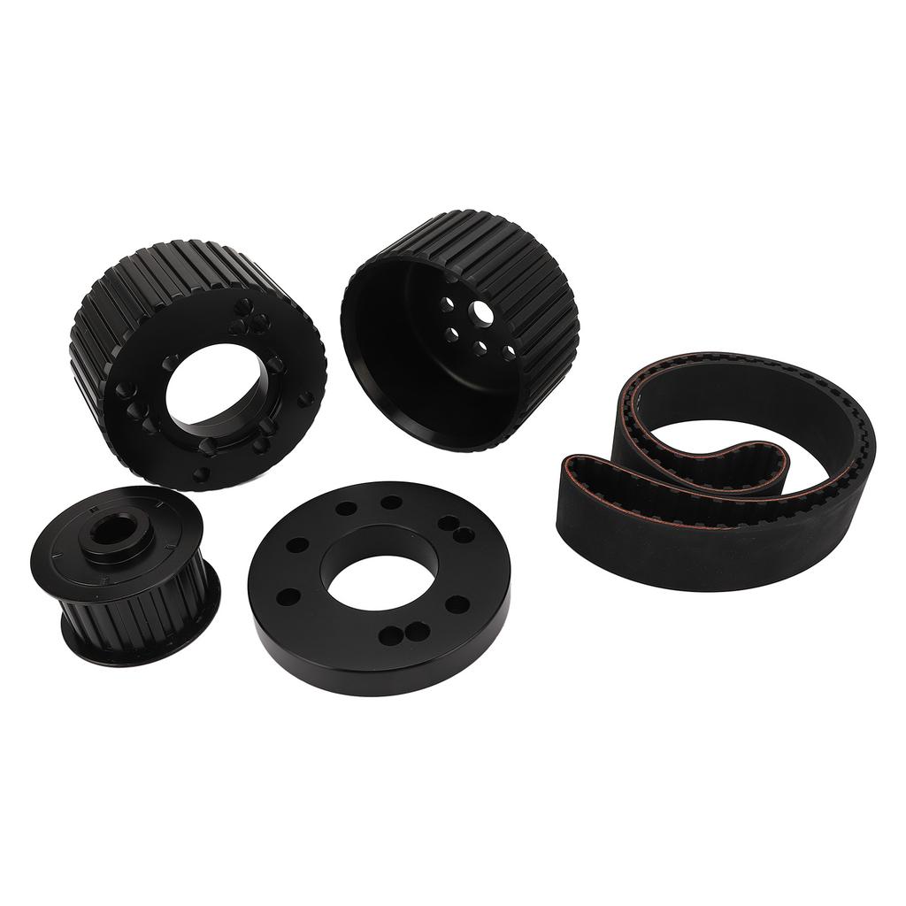 Belt Drive Pulley Kit Anti Slip PCE415.1008 Replacement for Ford Small Block Engine 318 340 360 Black