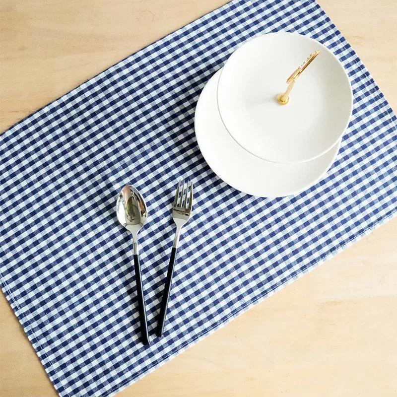 1Pc 30x40cm Classical Plaid Cotton Dinner Table Cloth Napkins Kitchen Placemat Home Party Decoration