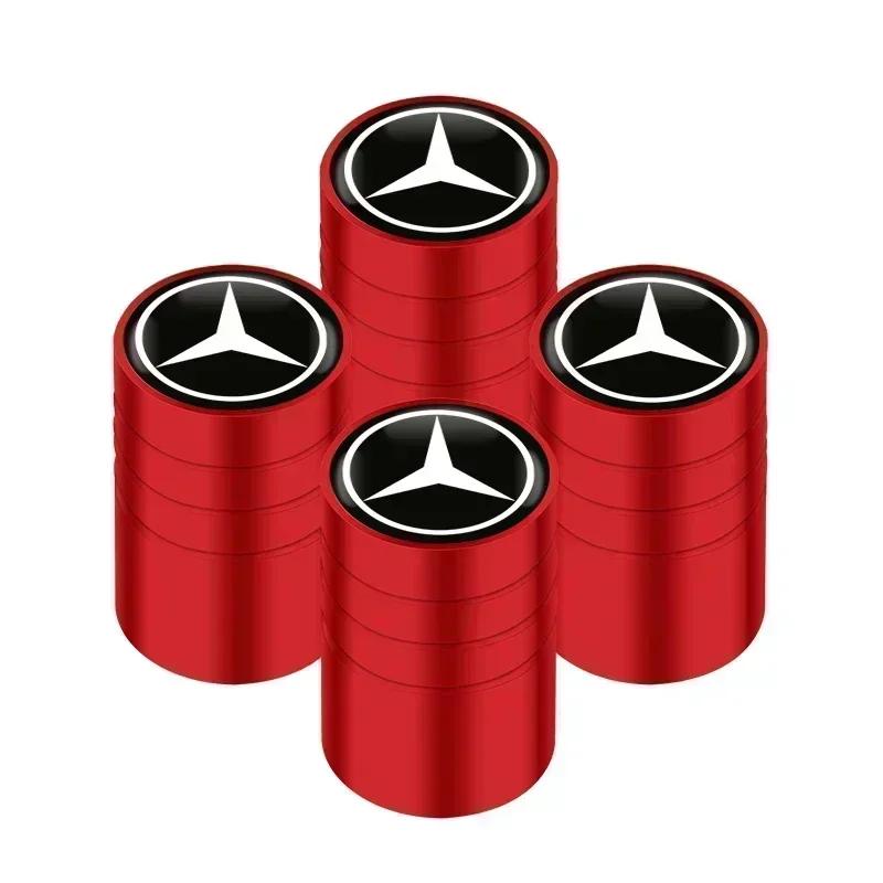 UKY5 Car Tire Valve Stems Cap Knurling Style Tire Valve Cap Tire Wheel Stem Air Valve Cap For Mercedes Benz W211 W204 W210 CLA GLA