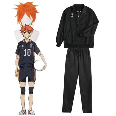 Anime Haikyuu!! Shoyo Hinata Cosplay Περούκα Φόρμα Βόλεϊ Σχολείου Καρασούνο Μπουφάν Παντελόνι Σύνολο Αποκριάτικες Στολές